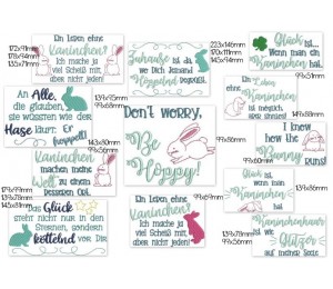 Stickserie - Sprüche Kaninchen